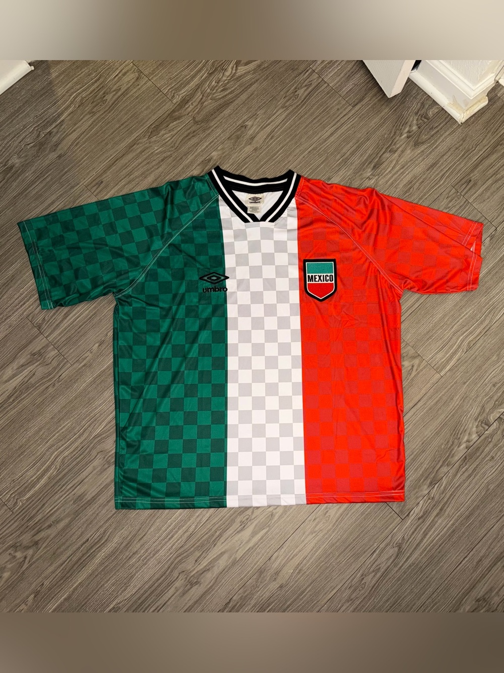 Umbro Mexico National Team Soccer Jersey Shirt Green White Red Size Large